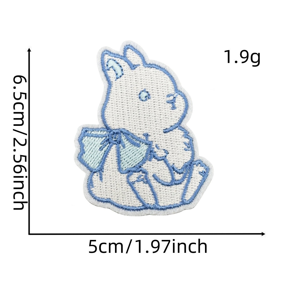 Wholesale Trendy Blue Series Embroidered Cartoon Candy Patches Cute Sew On Clothing Applique Everyday Craft Supply For Resale