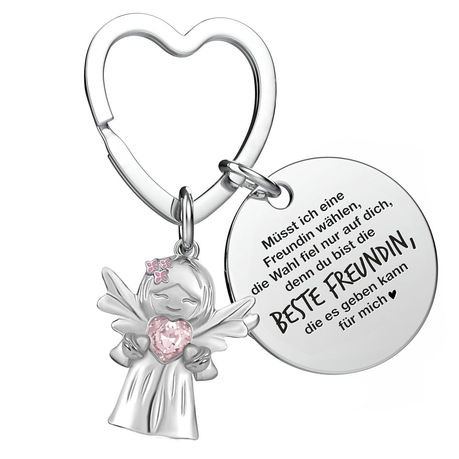 Wholesale  Smile Guardian Angel Jewelry Zircon  Love Alloy Keychain