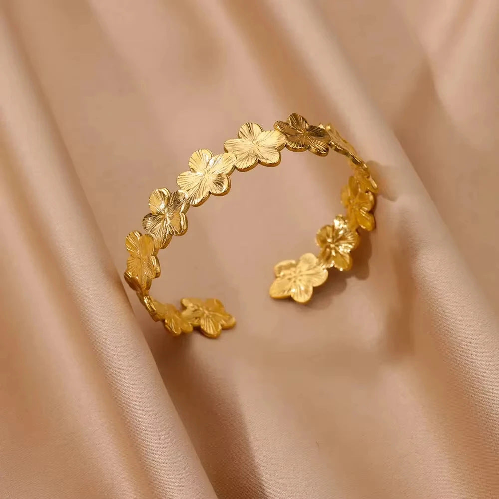 Wholesale personality exaggerated opening Stainless steel bracelet wide version jewelry