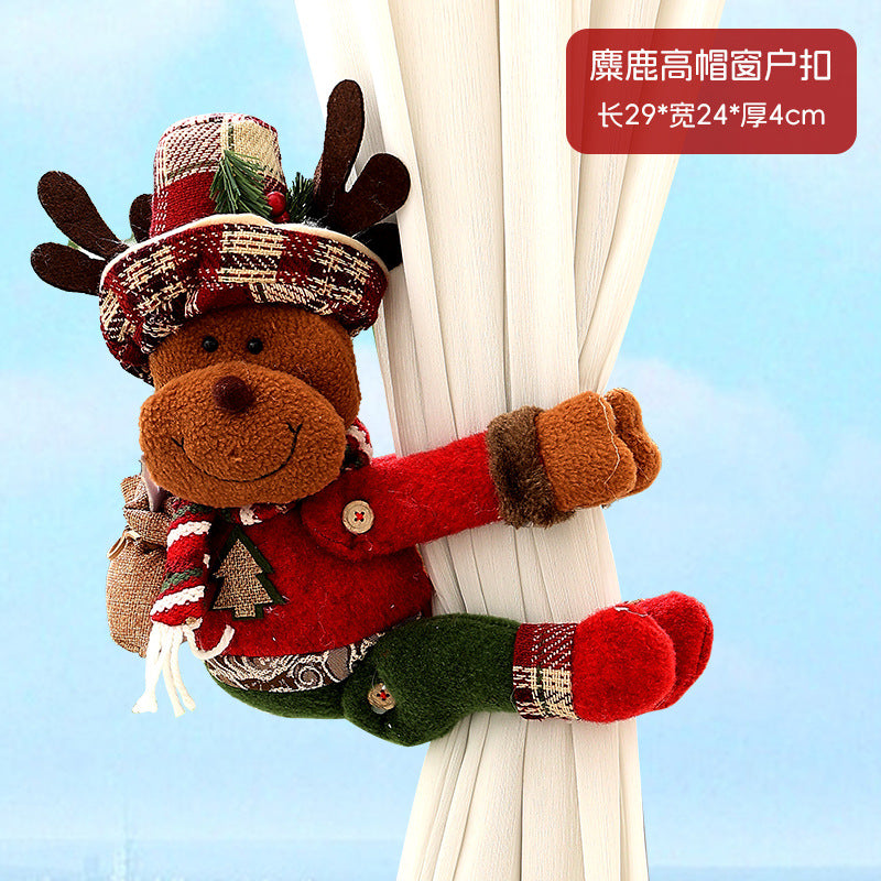Wholesale Christmas Creative Curtain Buckle Cartoon Doll Decoration