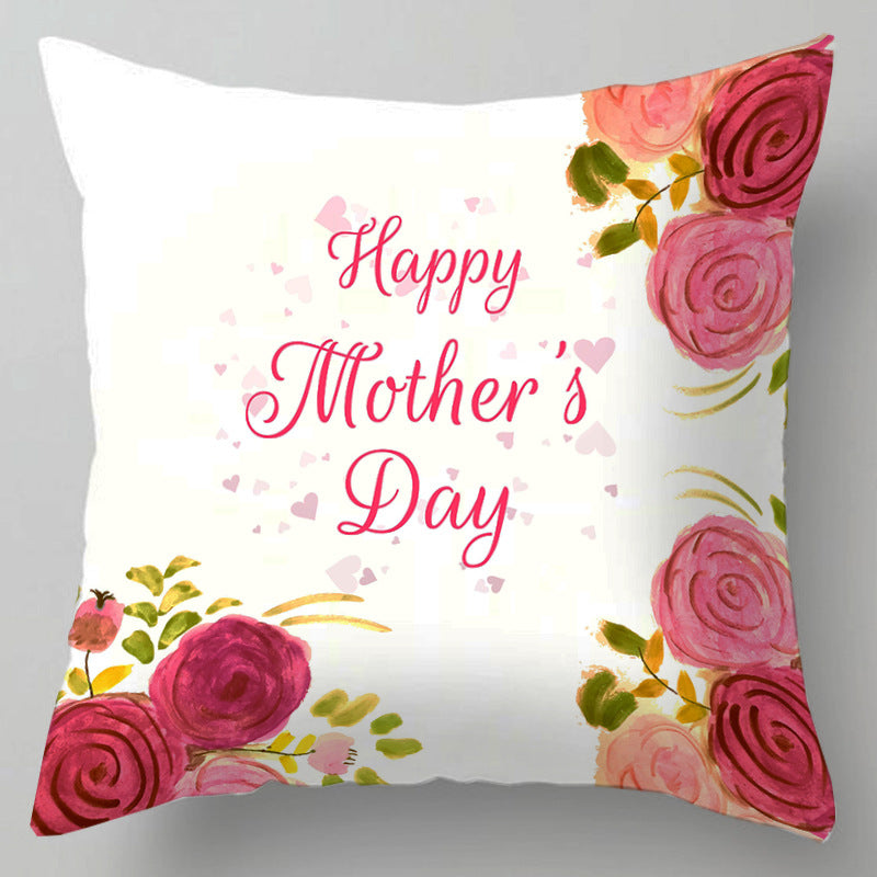 Wholesale Mother's Day Festive Bedside Cushion Linen Throw Pillow Cover
