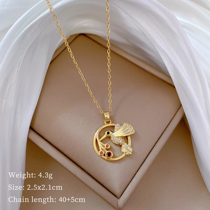 Wholesale Element Love Full Diamond Titanium Steel Clavicle