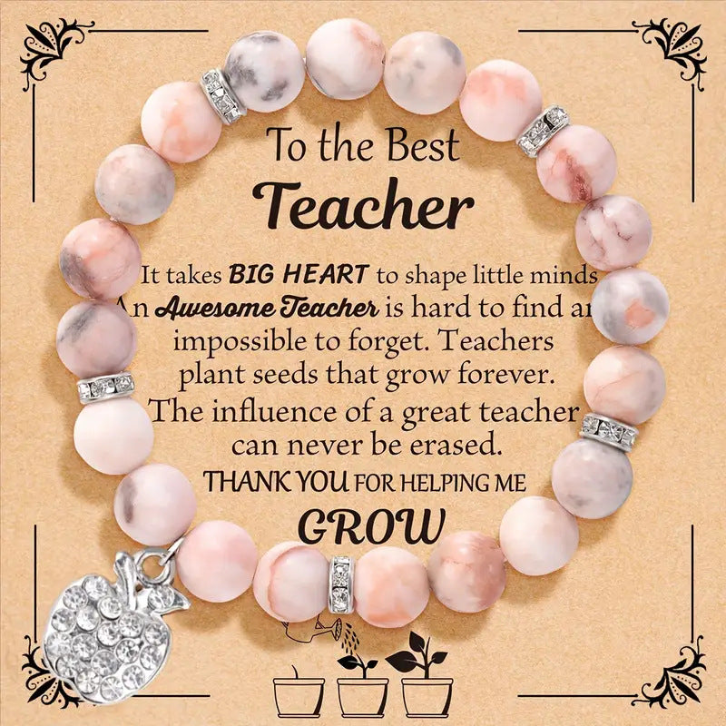Wholesale Letter Teacher' s Day Soft Ceramic Apple Layered Bracelet Set