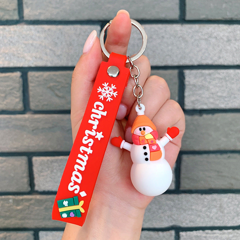 Wholesale Santa Claus Christmas Snowman Elk Silicone Keychain