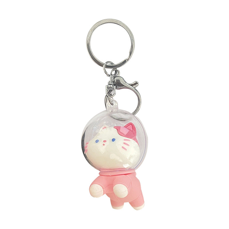 Figuras de gatos espaciales al por mayor Keychains de silicona