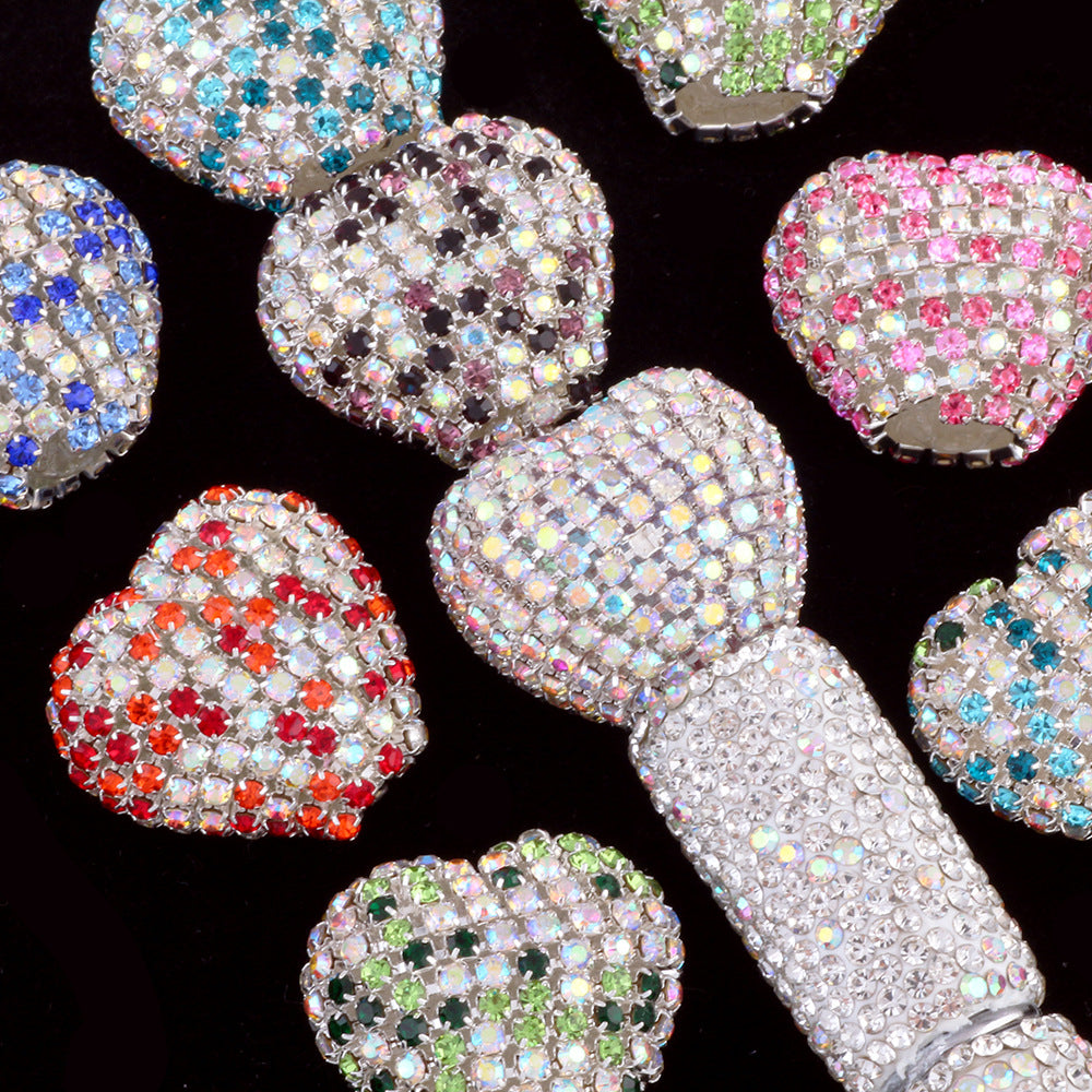 Wholesale Starry Sky Diamond Chain Love Acrylic Full Diamond Ball Straight Hole Bead DIY Beads