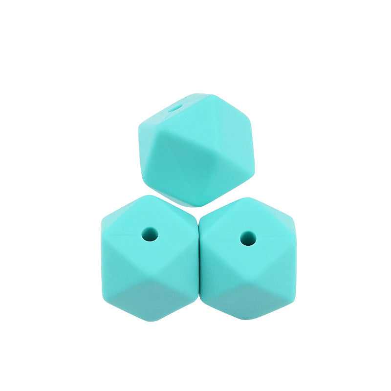 Wholesale 100pcs Beads Silicone 17mm Hexagon Beads Silicone Baby Teething Beads