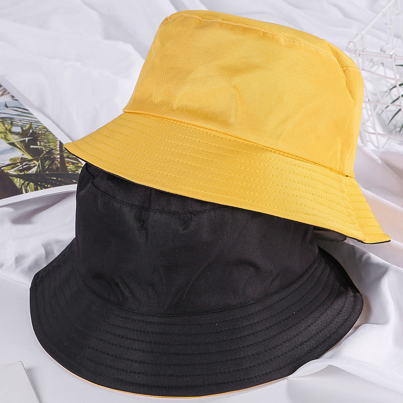 Wholesale Solid Color Double-sided Fashionable All-match Sunshade Bucket Hat