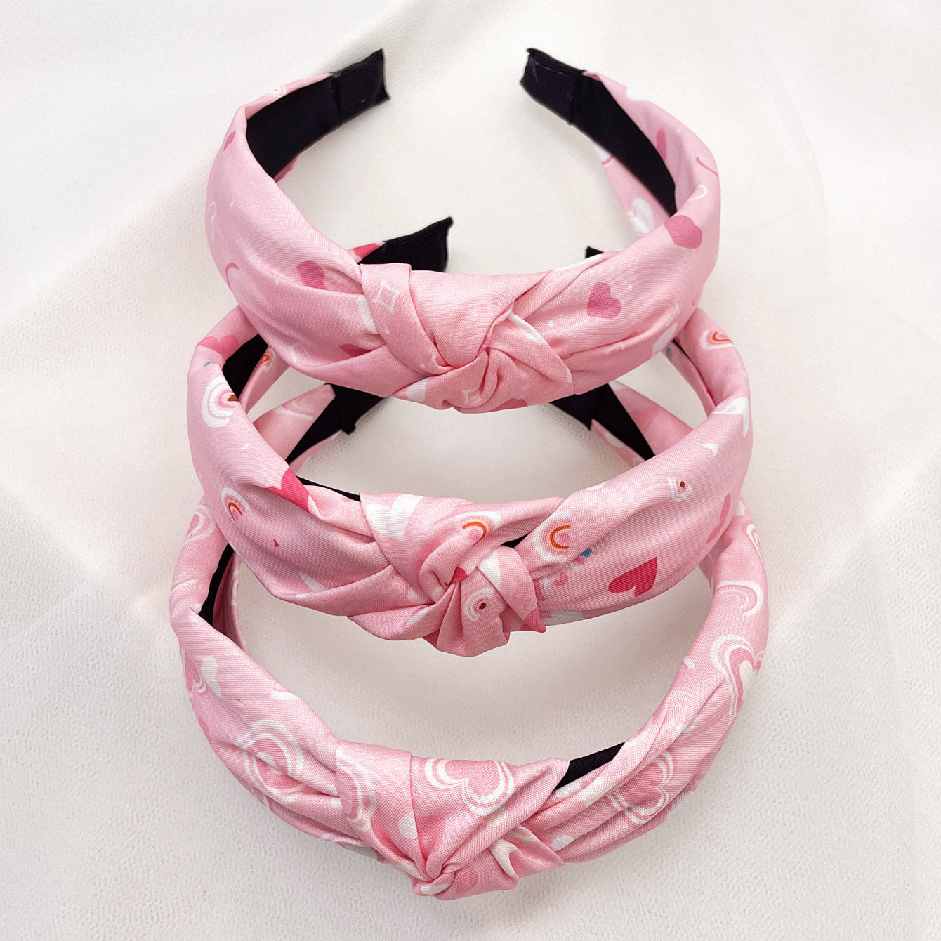 Wholesale Valentine's Day love flowers Leopard fabric knotted hair band hair accessories