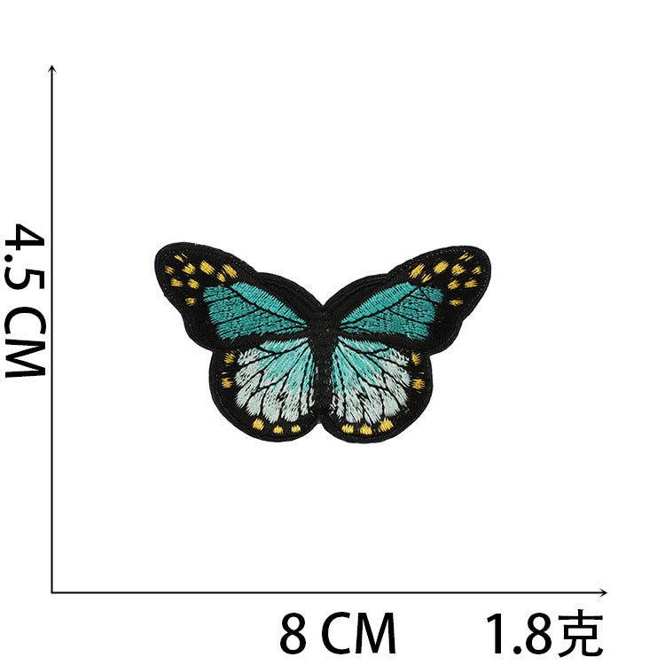 Wholesale Polyester Iron On Embroidery Patch Butterfly Floral Design For Clothing Decorative DIY Craft Supply