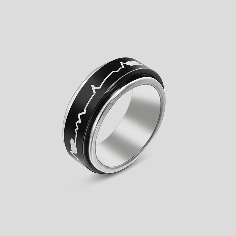 Wholesale Rotatable Titanium Steel Stainless Steel Roman Numeral Ring