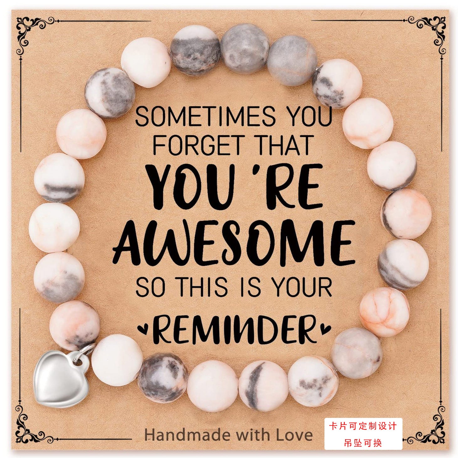 Wholesale Natural Stone Band Card Braided Obsidian Crystal Agate Beaded Bracelet