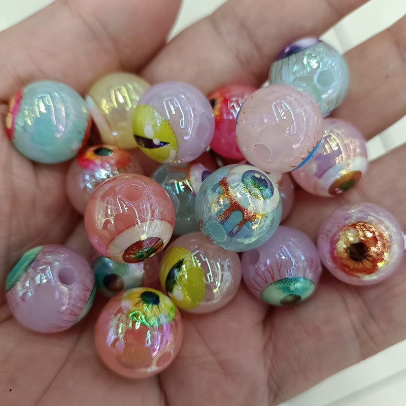 Wholesale 200pcs 16mm UV Plated Colorful Jelly Jewelry Accessories Beads