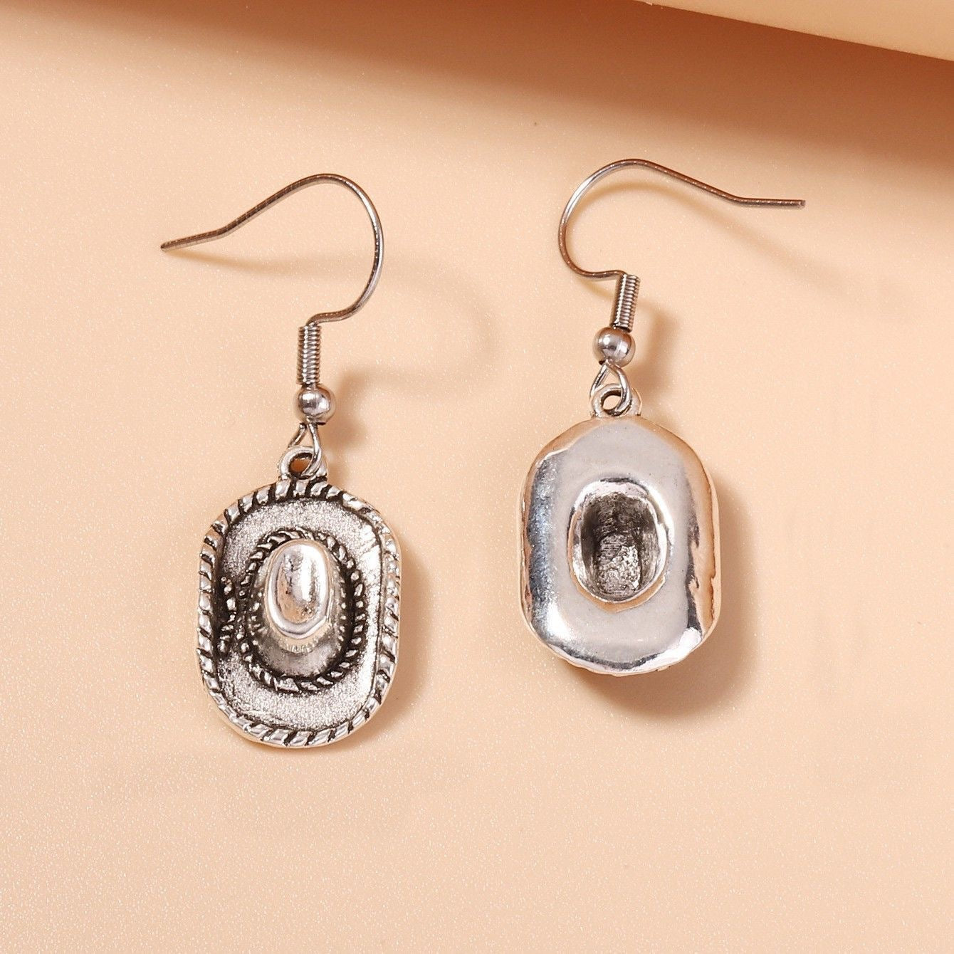 Wholesale  Retro Ethnic Asymmetric Western Cowboy Hat Boots Earrings