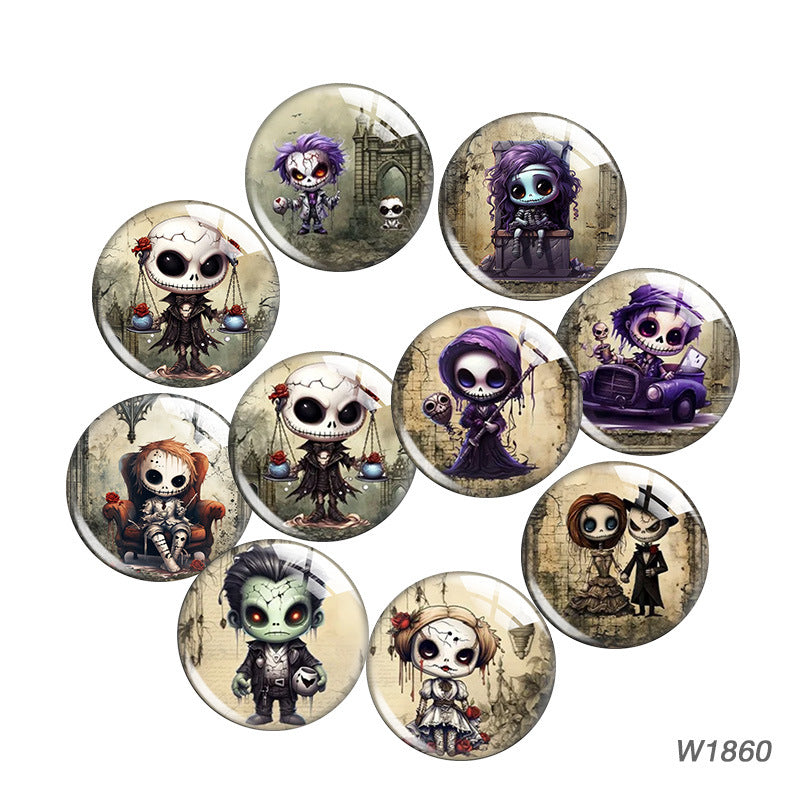 Wholesale  10pcs Skull Cartoon Crystal Soft Magnetic Fridge Magnet