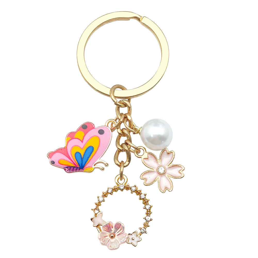 Wholesale Colorful butterfly metal keychain
