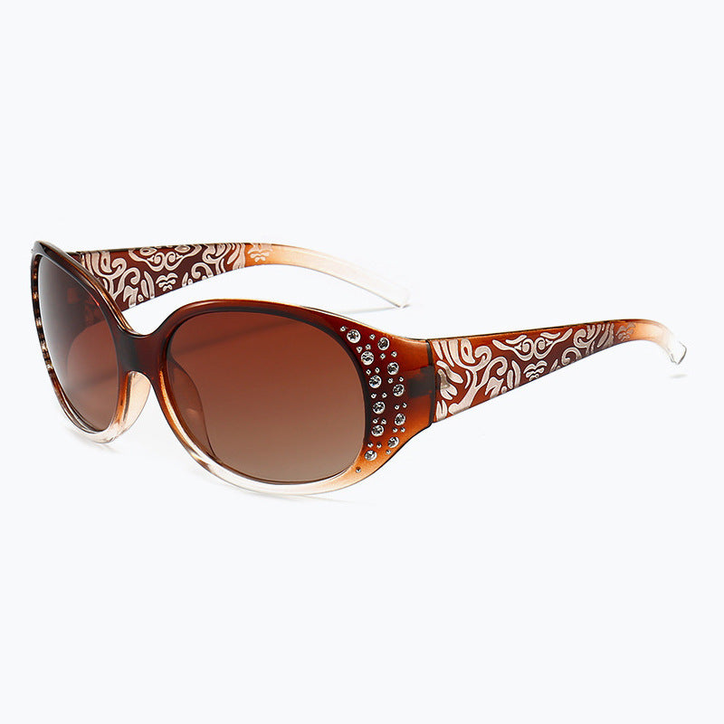 Wholesale Polarized diamond studded retro sunglasses
