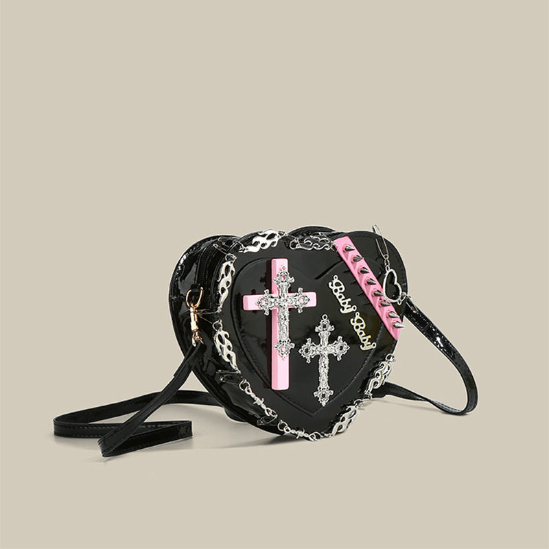 Wholesale Y2K Gothic Heart Messenger Bag