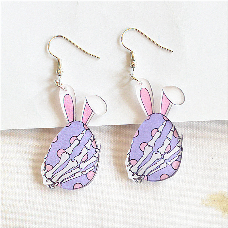 Wholesale Easter Gnome Egg Bunny Acrylic Printed Earrings