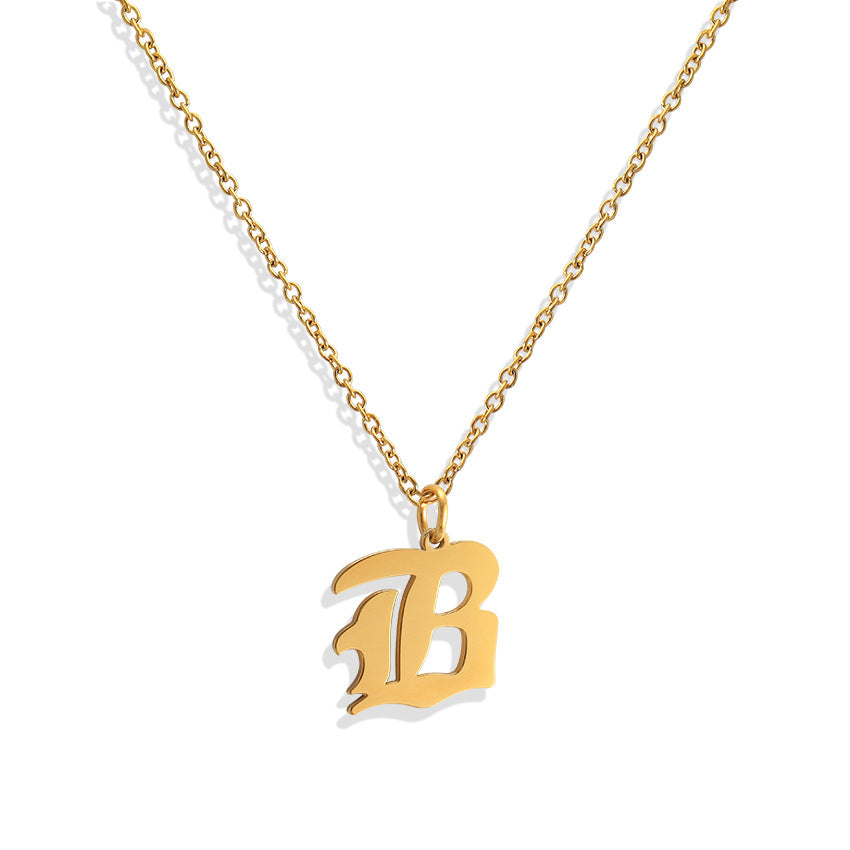Wholesale Capital Letter Pendant Clavicle Chain Necklace