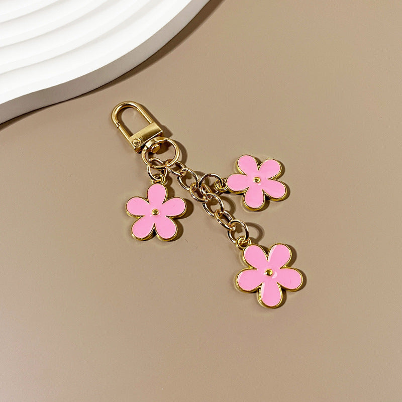 Wholesale color flower keychain creative bag pendant