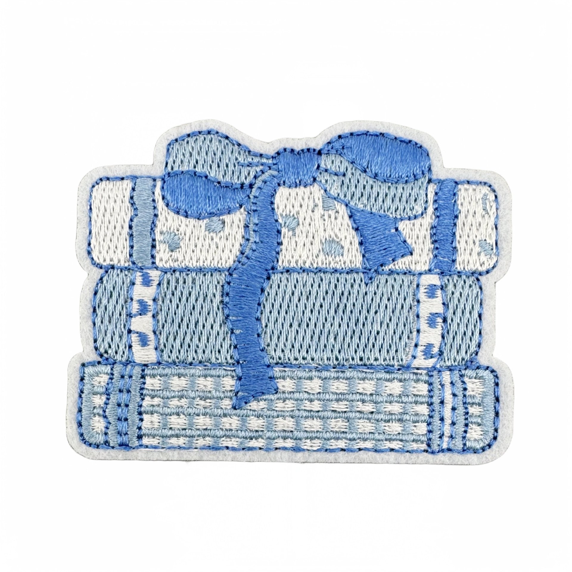 Wholesale Trendy Blue Cartoon Candy Embroidered Patch Applique For Clothing DIY Decorative Accent Resale