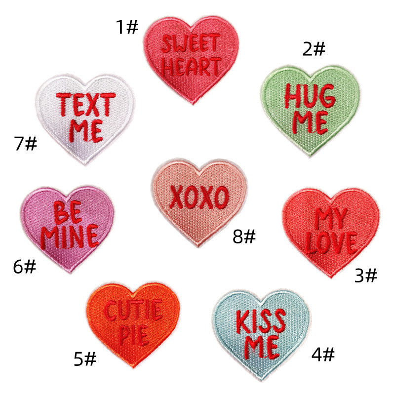 Wholesale DIY Embroidery Patch Heart Patch Colorful Hat Clothes Patch FS