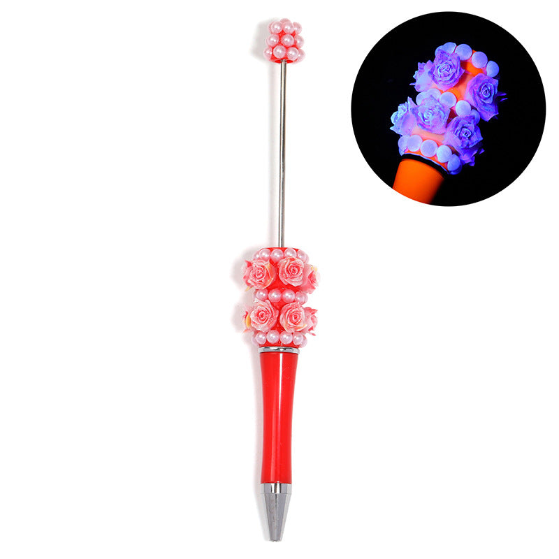 Wholesale 5pcs Heavy industry rose-shaped ballpoint pen Beadable Pen