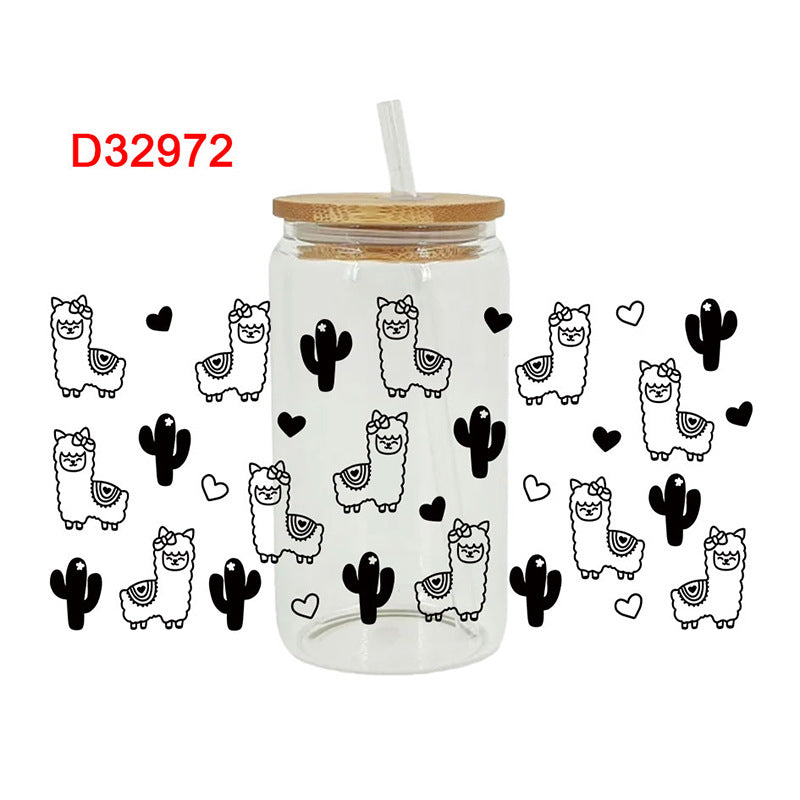 Wholesale Colorful Happy Animals 16oz Cup UV DTF Wraps