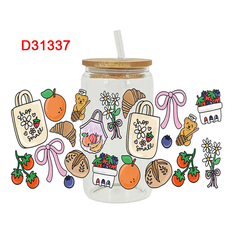 Wholesale Colorful Picnic  16oz Cup UV DTF Wraps