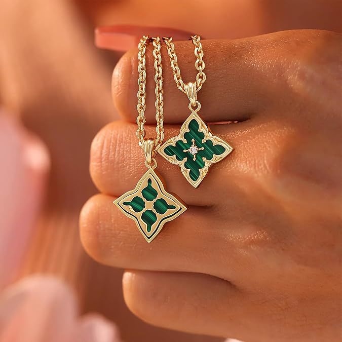 Wholesale 14K Gold Plated Cubic Zirconia Lucky Clover Necklace