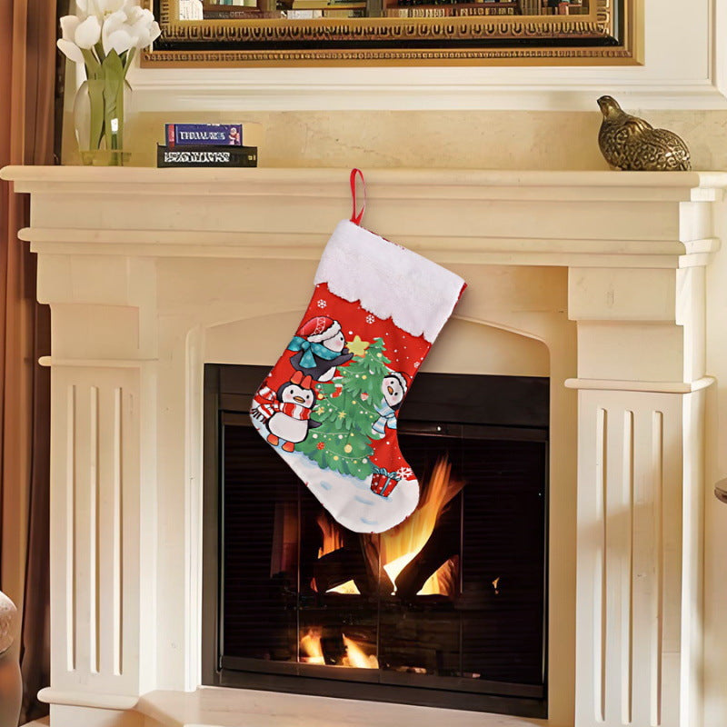 Wholesale Christmas Ornaments Plush Christmas Stocking Gift Bag