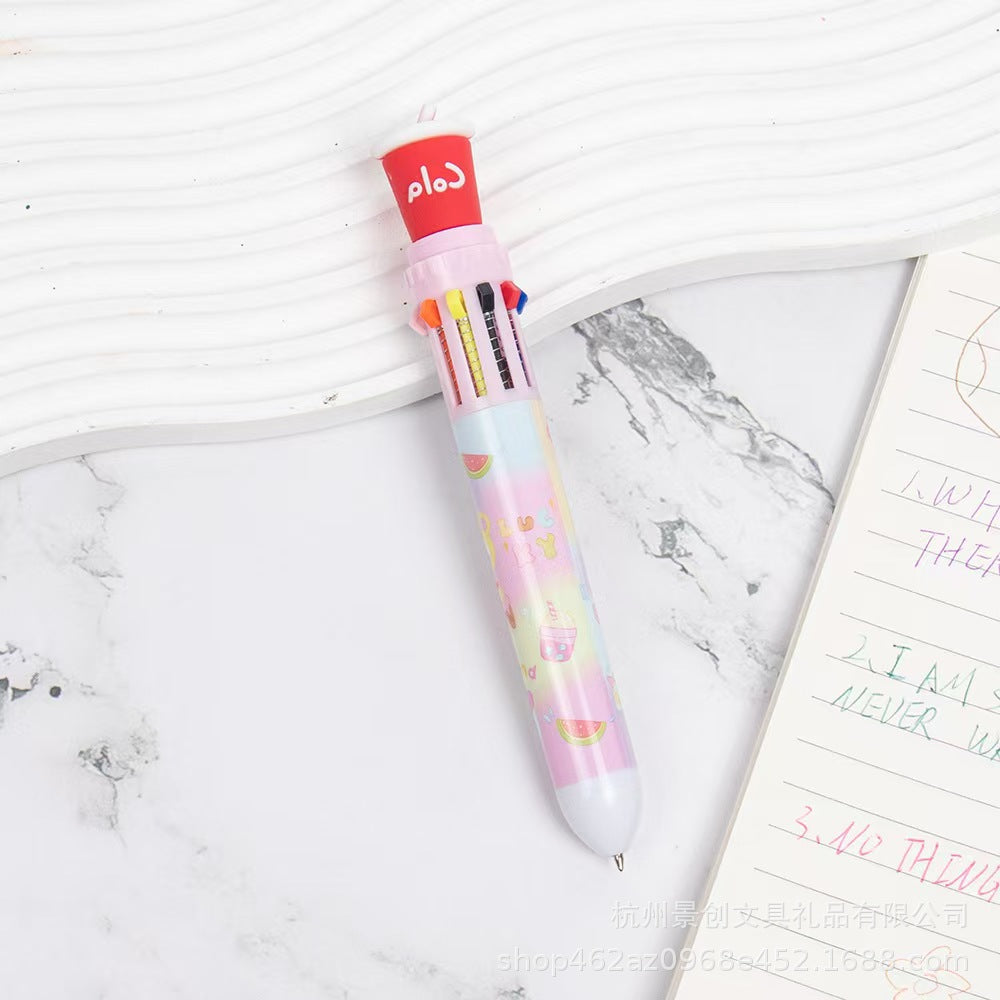 Wholesale Cartoon Head Ten Color Pen