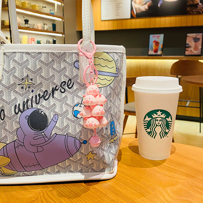 Llavero de dibujos animados de muñecas de piggy de PVC al por mayor