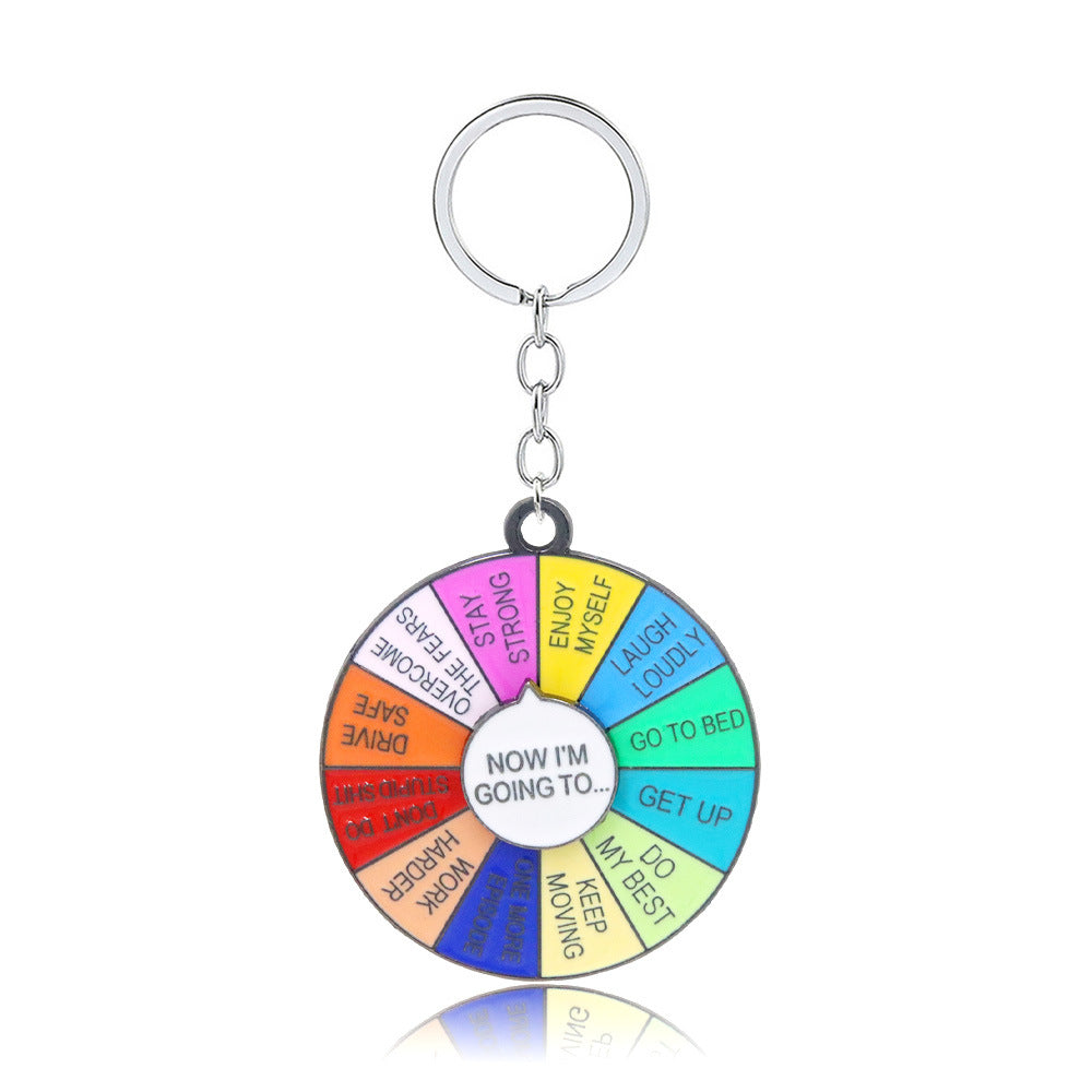 Wholesale Rotatable Rainbow Daisy Roulette Keychain