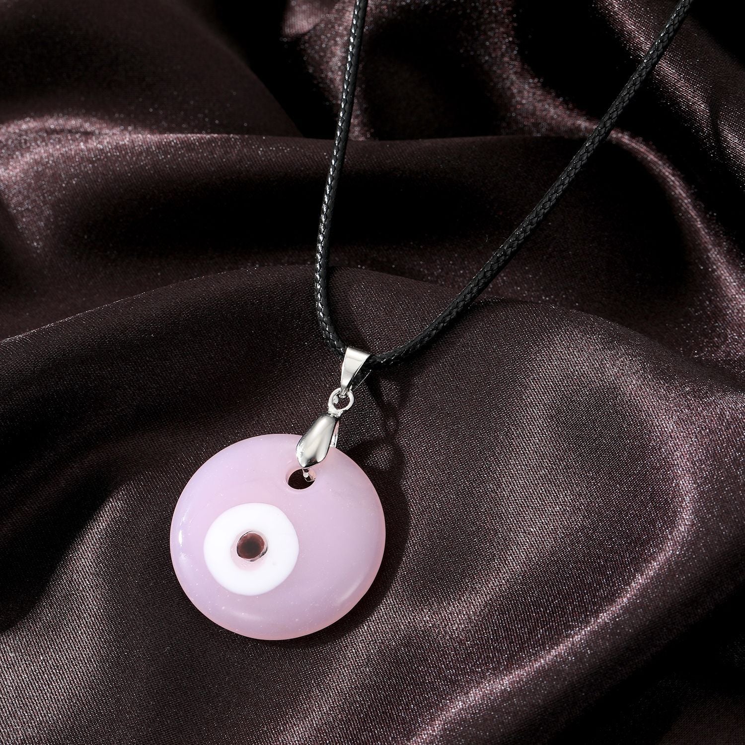 Wholesale 5PCS Vintage Blue Glass Devil's Eye Necklace