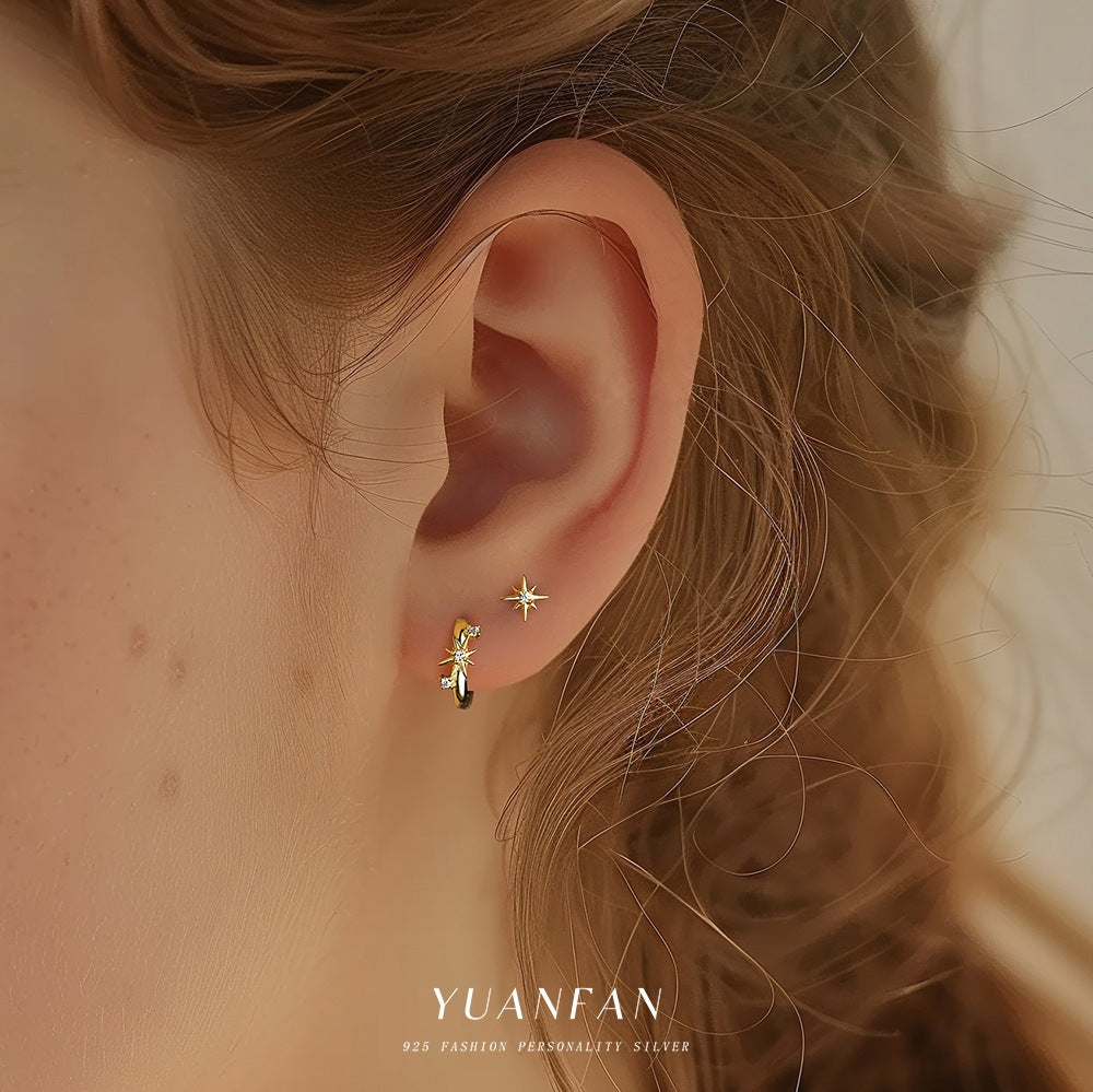 Wholesale Star shaped micro inlaid Ear Studs