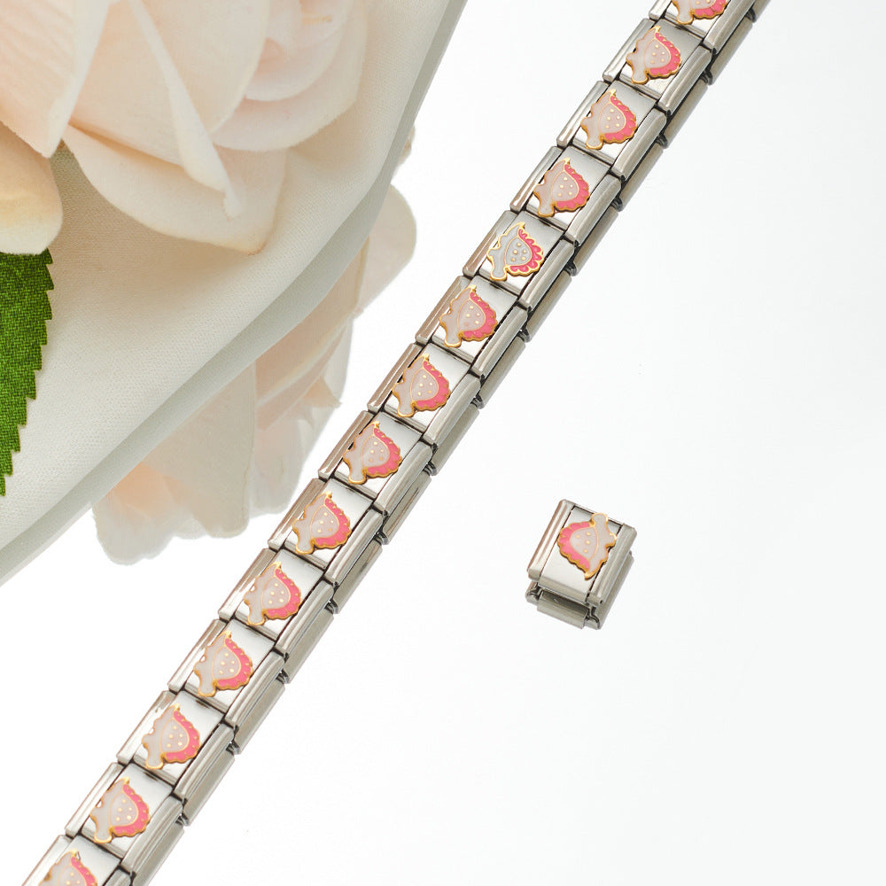 Wholesale Best-selling Module Bracelet Titanium Steel Oil Matching Stitching diy Unisex Bracelet