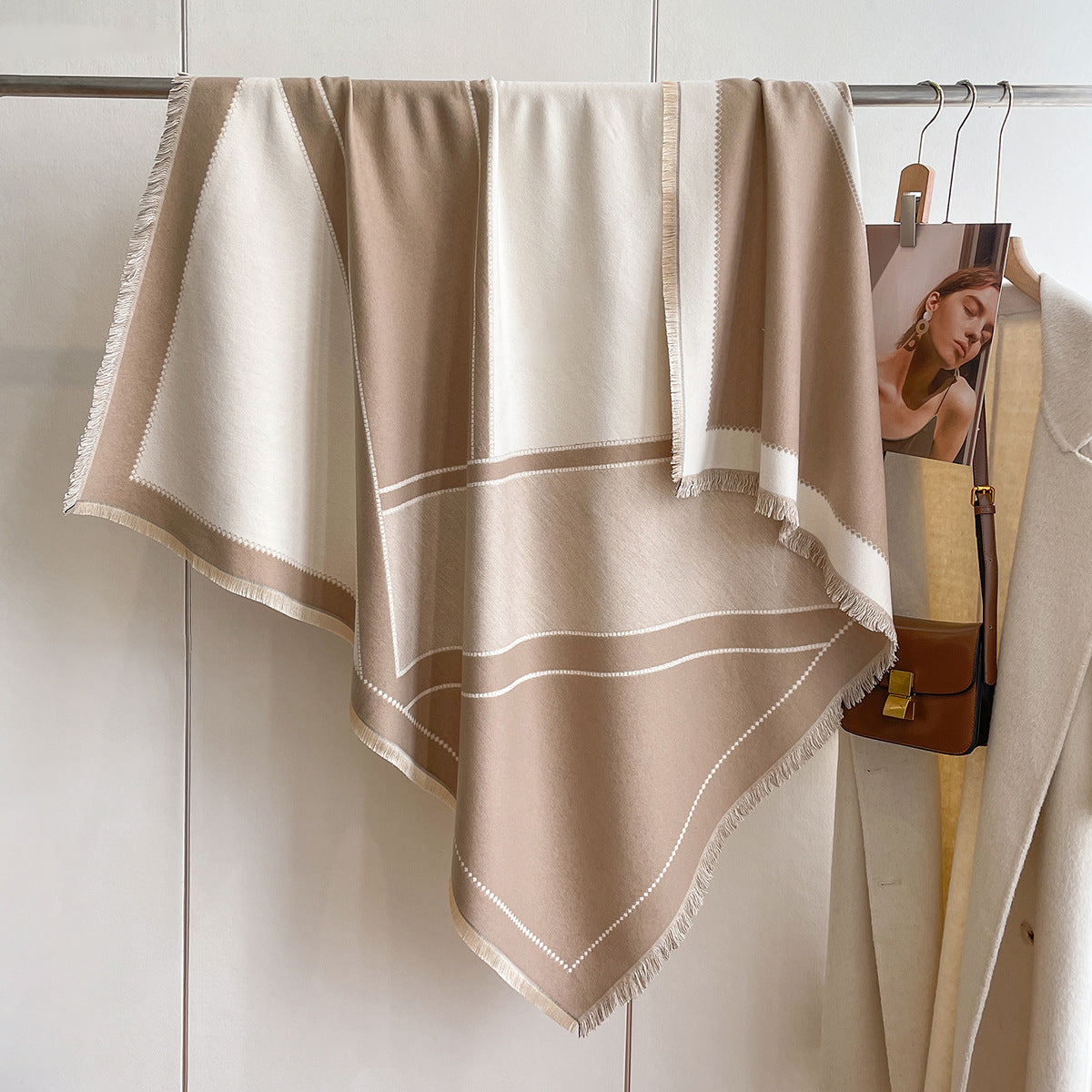 Wholesale Imitation Cashmere Square Scarf Thickened Warm Shawl Cloak