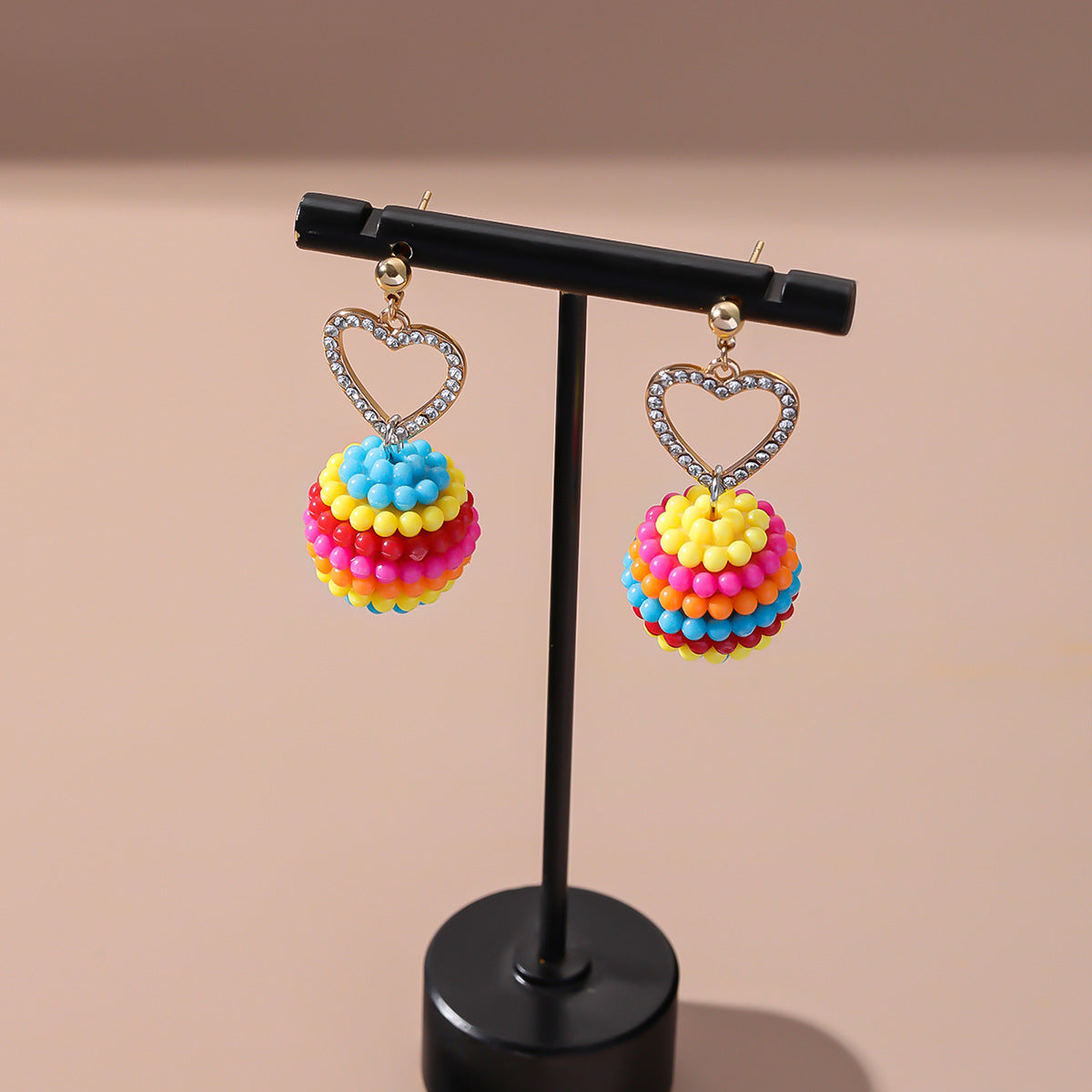 Wholesale of New Ball Small Fresh Colored Resin Earrings