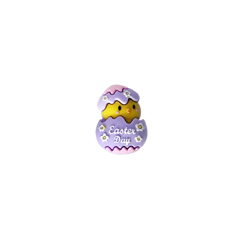 Wholesale 10pcs DIY Silicone Beads 3D Resurrection Chick Broken Shell Egg Dropping Glue Solid Beads  Beaded Accessories