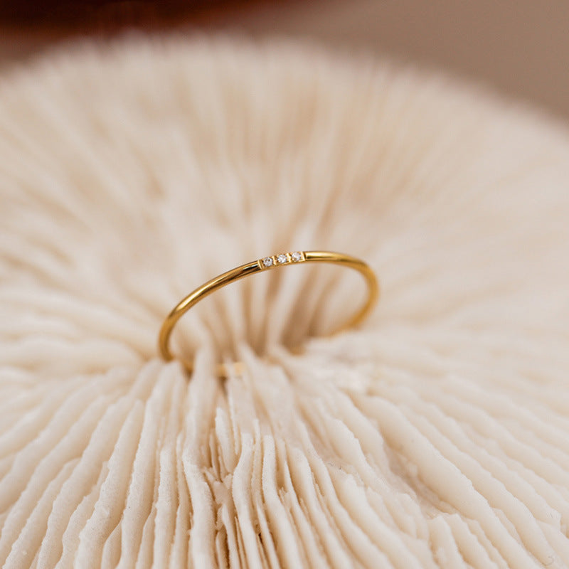 Wholesale Ultra Fine Zircon Titanium Steel Ring