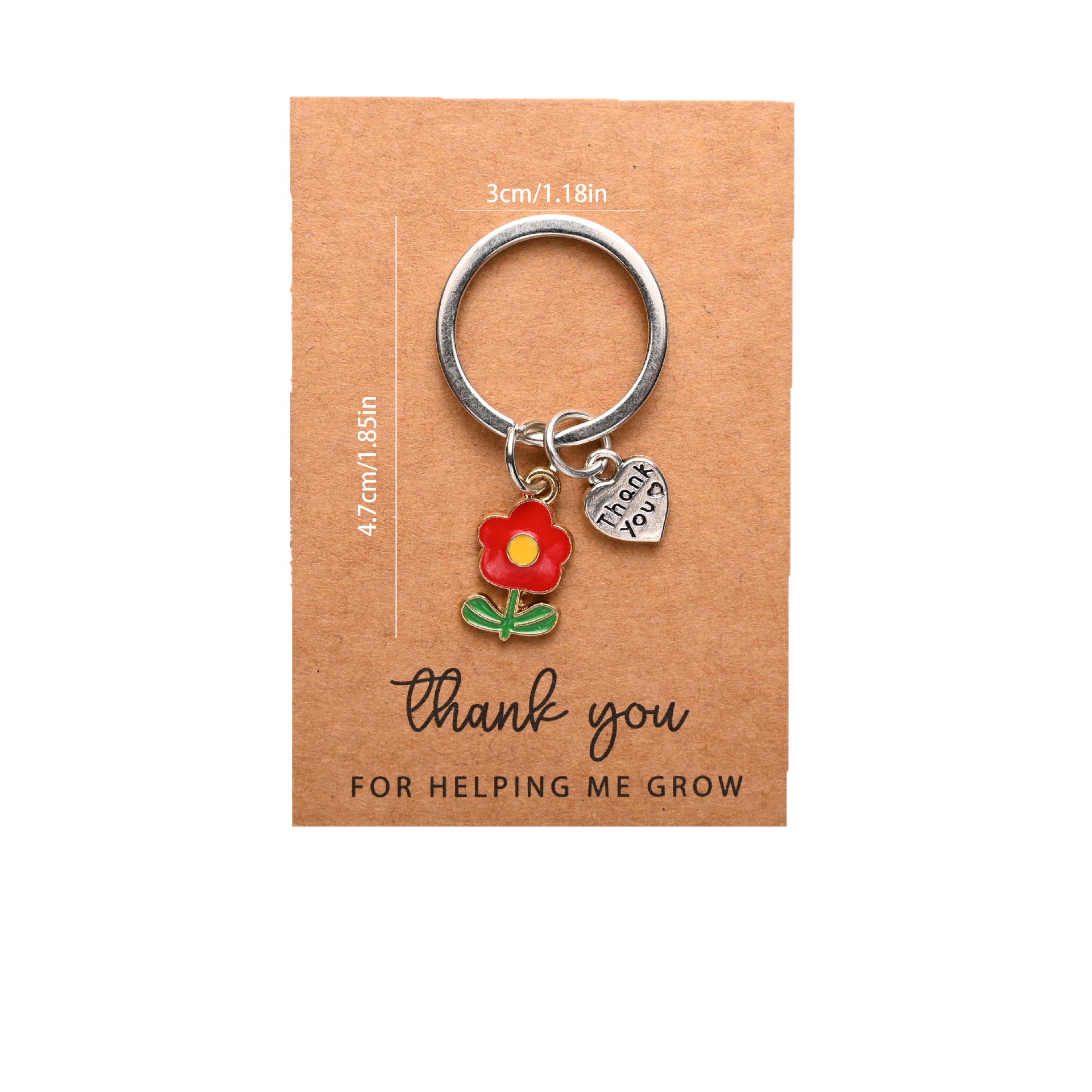 Wholesale Colorful Love Flower Pendant  Metal Keychain