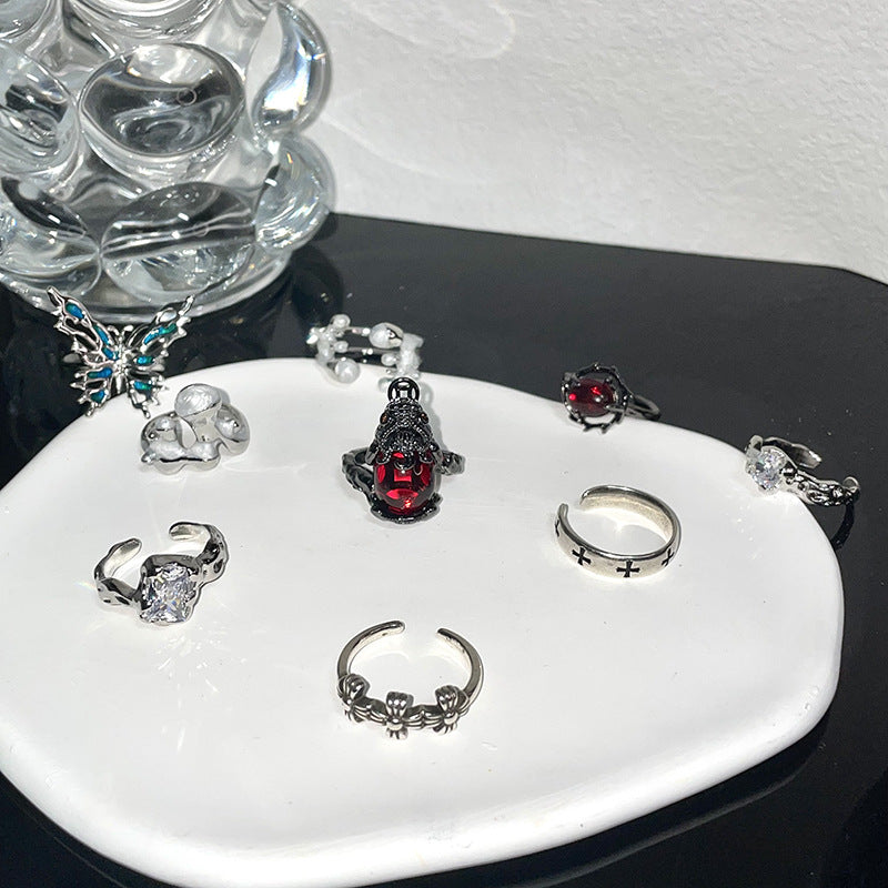 Anillos de mariposa de viento oscuro de cobre al por mayor de cobre