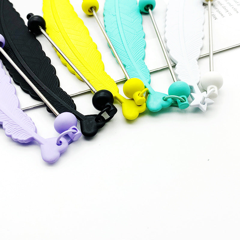 Wholesale New Leaf Shaped Candy Colored DIY Beadable Pens