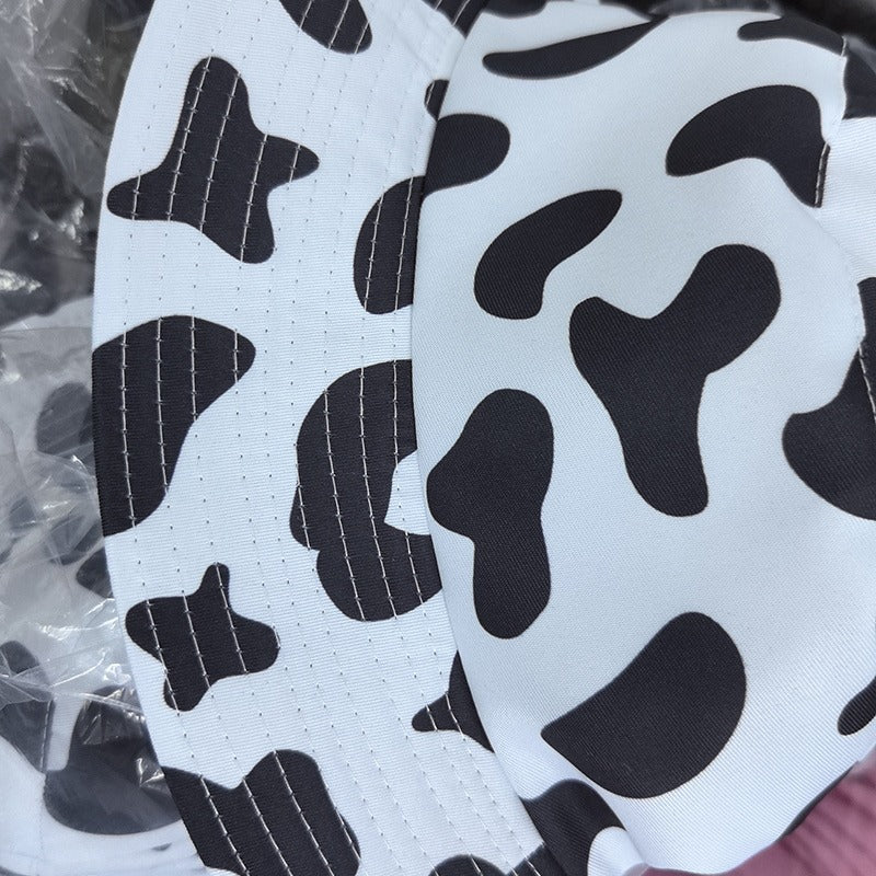 Wholesale Cow Black and White Pattern Reversible Bucket Hat