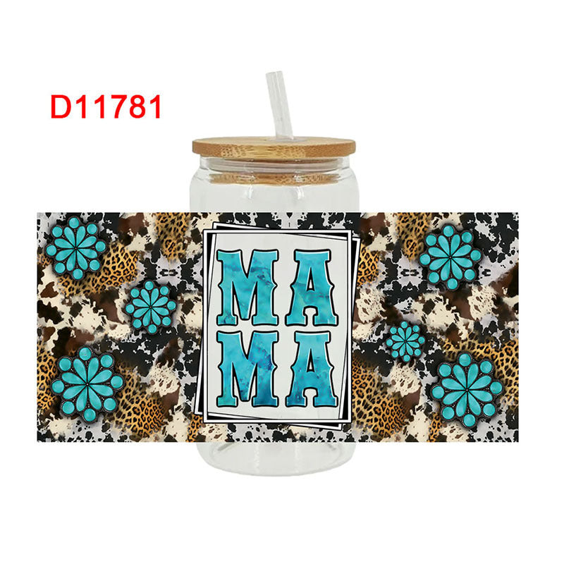 Wholesale Mother's Day with Colorful Flowers 16oz Cup UV DTF Wraps