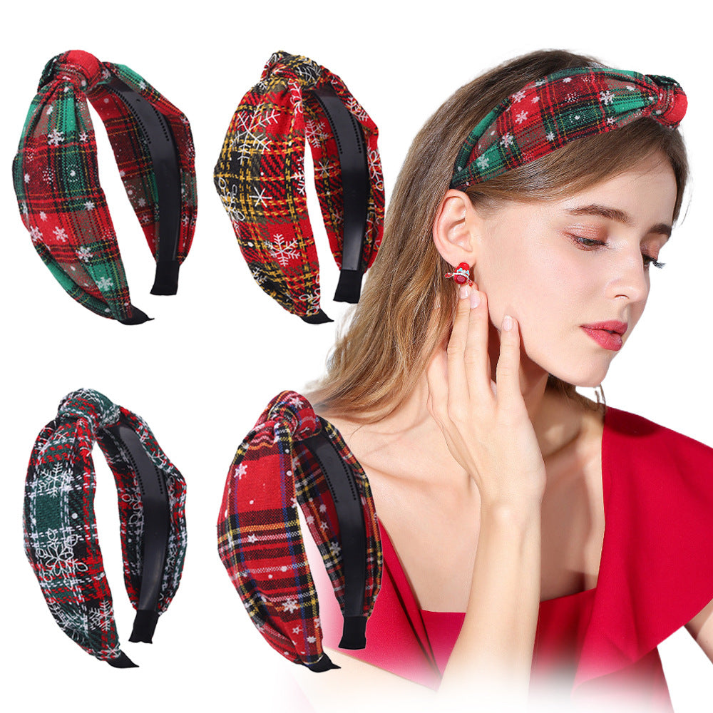 Wholesale Christmas Series Knotted Fabric Hair Bands