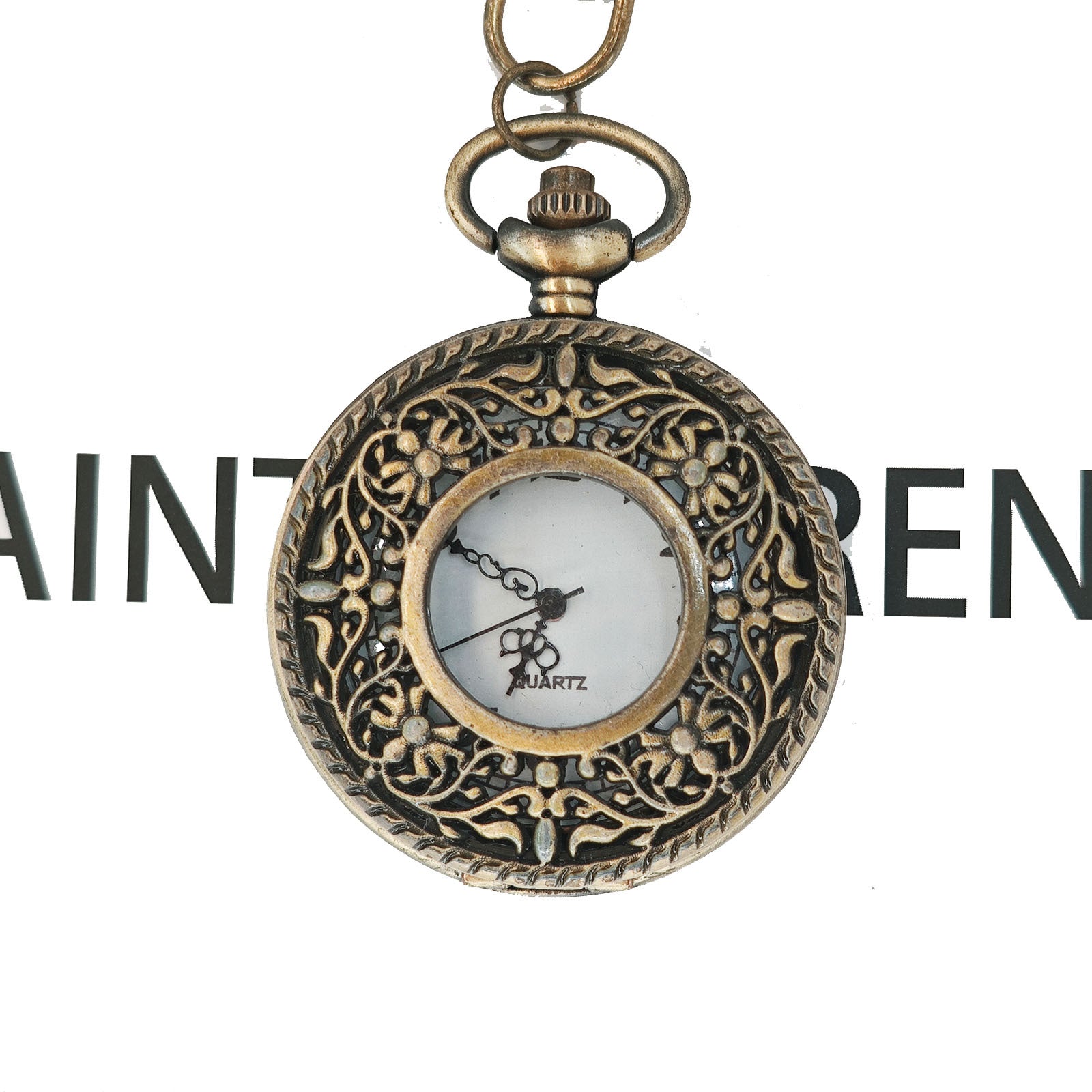 Wholesale Hollow out retro flip quartz pocket watch