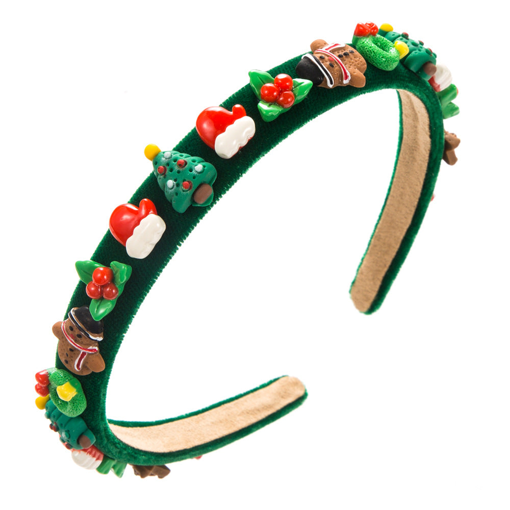 Wholesale New Christmas Simple Thin Flannel Gingerbread Man Accessories Headband